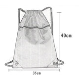 Maxbell 2xTravel Nylon Drawstring Bag Sack Beach Gym Backpack Shoes Bags Black