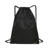 Maxbell 2xTravel Nylon Drawstring Bag Sack Beach Gym Backpack Shoes Bags Black