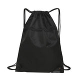Maxbell 2xTravel Nylon Drawstring Bag Sack Beach Gym Backpack Shoes Bags Black
