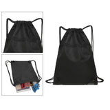Maxbell 2xTravel Nylon Drawstring Bag Sack Beach Gym Backpack Shoes Bags Black