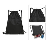 Maxbell 2xTravel Nylon Drawstring Bag Sack Beach Gym Backpack Shoes Bags Black