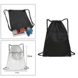 Maxbell 2xTravel Nylon Drawstring Bag Sack Beach Gym Backpack Shoes Bags Black