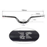 Maxbell 2Pieces Mountain Bike Handlebar 31.8mm Extra Long Riser Bar 780mm