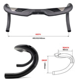Maxbell Bent Bar Stem Handlebars Bike Drop Bar Road Bike Riser Bar Racing 400mm - Aladdin Shoppers
