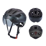 Maxbell Cycling Bicycle Bike Helmet With Visor Taillight Shockproof Gray - Aladdin Shoppers