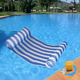 Maxbell Maxbell Water Hammock Floating Pool Loungers for Swimming Pool Dark Blue white