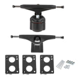 Maxbell Maxbell 1 Set Skateboard Trucks 6.25inch Riser Pads Bracket Mounting Longboard Decks Black