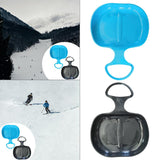 Maxbell Maxbell 2pcs Snow Sledges Toboggan Downhill Sliding Sledge Sleigh Light Blue Black