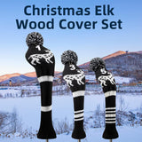 Maxbell Maxbell 3pcs Golf Wood Headcover Durable Elk Pattern Driver Protect Guard Parts