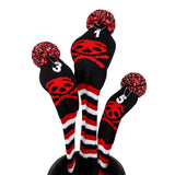 Maxbell Maxbell 3pcs Golf Wood Headcover Durable Skull Pattern Driver Protect Guard Parts