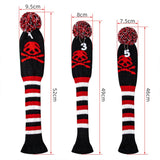 Maxbell Maxbell 3pcs Golf Wood Headcover Durable Skull Pattern Driver Protect Guard Parts