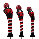 Maxbell Maxbell 3pcs Golf Wood Headcover Durable Skull Pattern Driver Protect Guard Parts