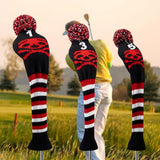 Maxbell Maxbell 3pcs Golf Wood Headcover Durable Skull Pattern Driver Protect Guard Parts