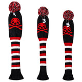 Maxbell Maxbell 3pcs Golf Wood Headcover Durable Skull Pattern Driver Protect Guard Parts