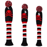 Maxbell Maxbell 3pcs Golf Wood Headcover Durable Skull Pattern Driver Protect Guard Parts