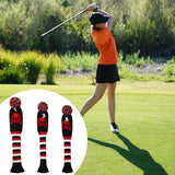 Maxbell Maxbell 3pcs Golf Wood Headcover Durable Skull Pattern Driver Protect Guard Parts