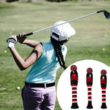 Maxbell Maxbell 3pcs Golf Wood Headcover Durable Skull Pattern Driver Protect Guard Parts