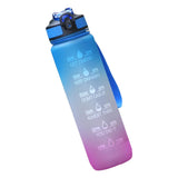Maxbell Maxbell Leakproof Free Water Bottle Motivational Fitness Workout with Time Marker Blue Purple