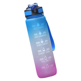 Maxbell Maxbell Leakproof Free Water Bottle Motivational Fitness Workout with Time Marker Blue Purple