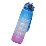 Maxbell Maxbell Leakproof Free Water Bottle Motivational Fitness Workout with Time Marker Blue Purple