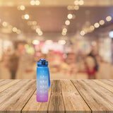 Maxbell Maxbell Leakproof Free Water Bottle Motivational Fitness Workout with Time Marker Blue Purple