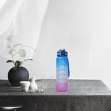 Maxbell Maxbell Leakproof Free Water Bottle Motivational Fitness Workout with Time Marker Blue Purple
