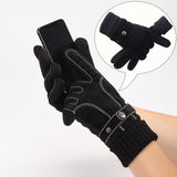 Maxbell Maxbell Windproof Snow Gloves Adjustable Heat Keep Driving Cycling Men  B 3D Black