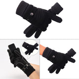 Maxbell Maxbell Windproof Snow Gloves Adjustable Heat Keep Driving Cycling Men  B 3D Black