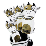 Maxbell Maxbell 4Pcs Embroidered Golf Club Head Cover Driver Wood Headcover Protector Gold