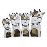 Maxbell Maxbell 4Pcs Embroidered Golf Club Head Cover Driver Wood Headcover Protector Gold