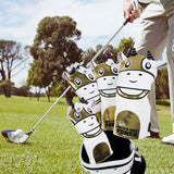 Maxbell Maxbell 4Pcs Embroidered Golf Club Head Cover Driver Wood Headcover Protector Gold