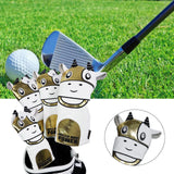 Maxbell Maxbell 4Pcs Embroidered Golf Club Head Cover Driver Wood Headcover Protector Gold