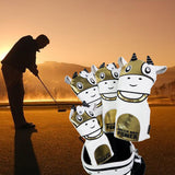 Maxbell Maxbell 4Pcs Embroidered Golf Club Head Cover Driver Wood Headcover Protector Gold