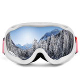 Maxbell Maxbell 1PcMens Women Anti-Fog Tinted Lens Snow Board Ski UV Sunglasses Goggles White Sliver Lens