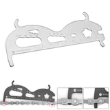 Maxbell Maxbell Bicycle Chain Checker Bike Chains Gauge Measuring Ruler Silver
