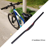 Maxbell Maxbell Mountain Bike Handlebar 31.8mm Extra Long Riser Bar DH Downhill Bicycle Part 720mm 6 Degree