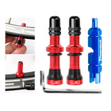 Maxbell Maxbell Replacement Bike Valve Core Kit for Bicycle Mountain Bike MTB Road Bike Red