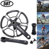 Maxbell Folding Bike Crankset 7075-T6 Aluminum BMX 130BCD 170mm Crankarm 58T Black - Aladdin Shoppers