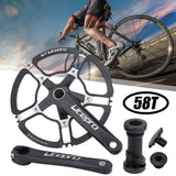 Maxbell Folding Bike Crankset 7075-T6 Aluminum BMX 130BCD 170mm Crankarm 58T Black - Aladdin Shoppers
