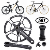 Maxbell Folding Bike Crankset 7075-T6 Aluminum BMX 130BCD 170mm Crankarm 58T Black - Aladdin Shoppers