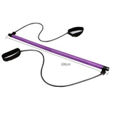 Maxbell Portable Pilates Bar Gym Stick Exercise Resistance Band Fitness Rose Red - Aladdin Shoppers