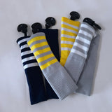 Maxbell Golf Iron Head Covers Head Shaft Protector Knitted Gift Grey Yellow Stripe - Aladdin Shoppers