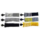 Maxbell Golf Iron Head Covers Head Shaft Protector Knitted Gift Grey Yellow Stripe - Aladdin Shoppers