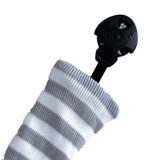 Maxbell Golf Iron Head Covers Head Shaft Protector Knitted Gift Grey White Stripe - Aladdin Shoppers