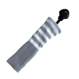 Maxbell Golf Iron Head Covers Head Shaft Protector Knitted Gift Grey White Stripe - Aladdin Shoppers