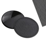 Maxbell 1Pair Fitness Gliding Discs Core Sliders for Home Gym Rhomb Texture Black - Aladdin Shoppers