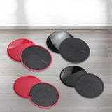 Maxbell 1Pair Fitness Gliding Discs Core Sliders for Home Gym Rhomb Texture Black - Aladdin Shoppers