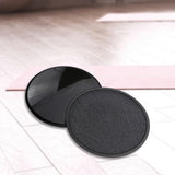 Maxbell 1Pair Fitness Gliding Discs Core Sliders for Home Gym Rhomb Texture Black - Aladdin Shoppers