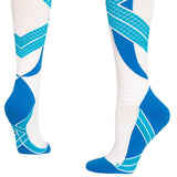 Maxbell 1 Pair Knee High Compression Socks Running Sport Stcok Ankle White Blue XXL - Aladdin Shoppers