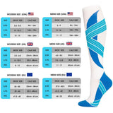 Maxbell 1 Pair Knee High Compression Socks Running Sport Stcok Ankle White Blue XXL - Aladdin Shoppers